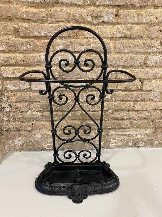 Paragüero antiguo francés de hierro forjado