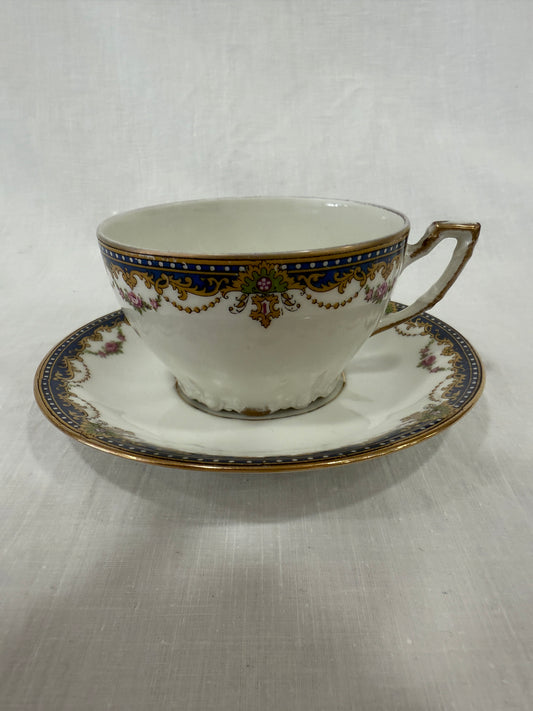 Taza con plato de porcelana Vignaud Limoges (X UD.)