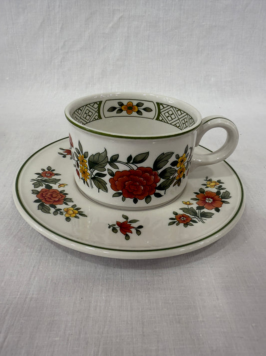 Taza té con plato Villeroy & Boch “Summerday” – Vajilla vintage alemana (X UD.)
