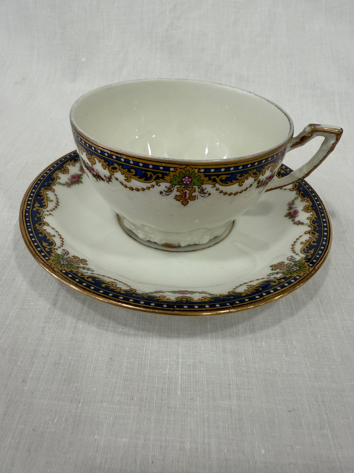 Taza con plato de porcelana Vignaud Limoges (X UD.)