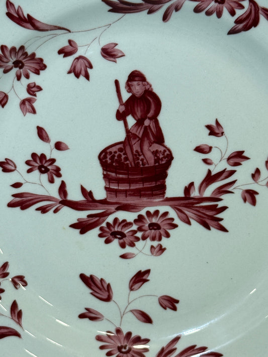 Plato antiguo Longchamp decorado a mano