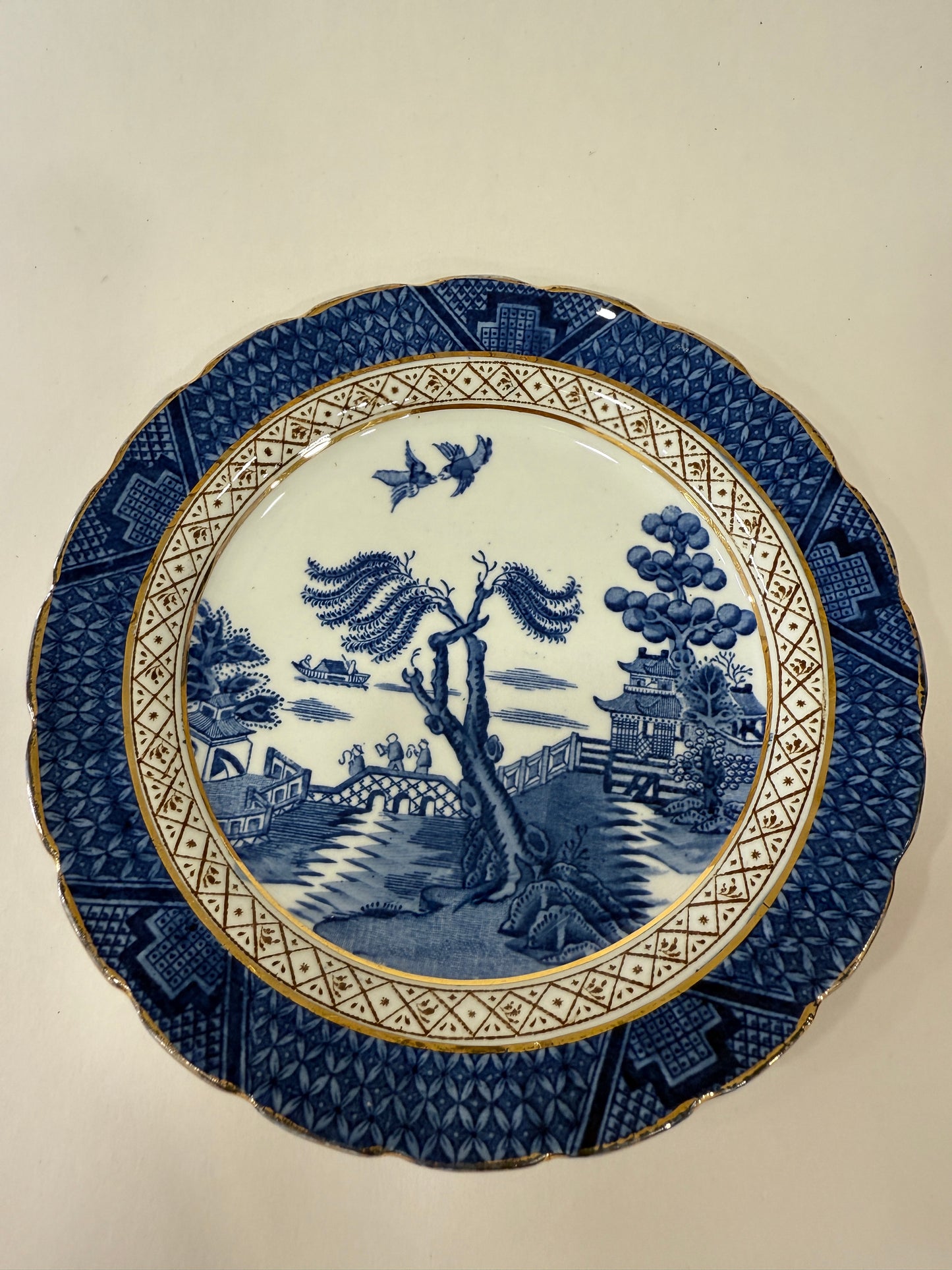 Trío de té antiguo Booths – Real Old Willow (c. 1925–1935)