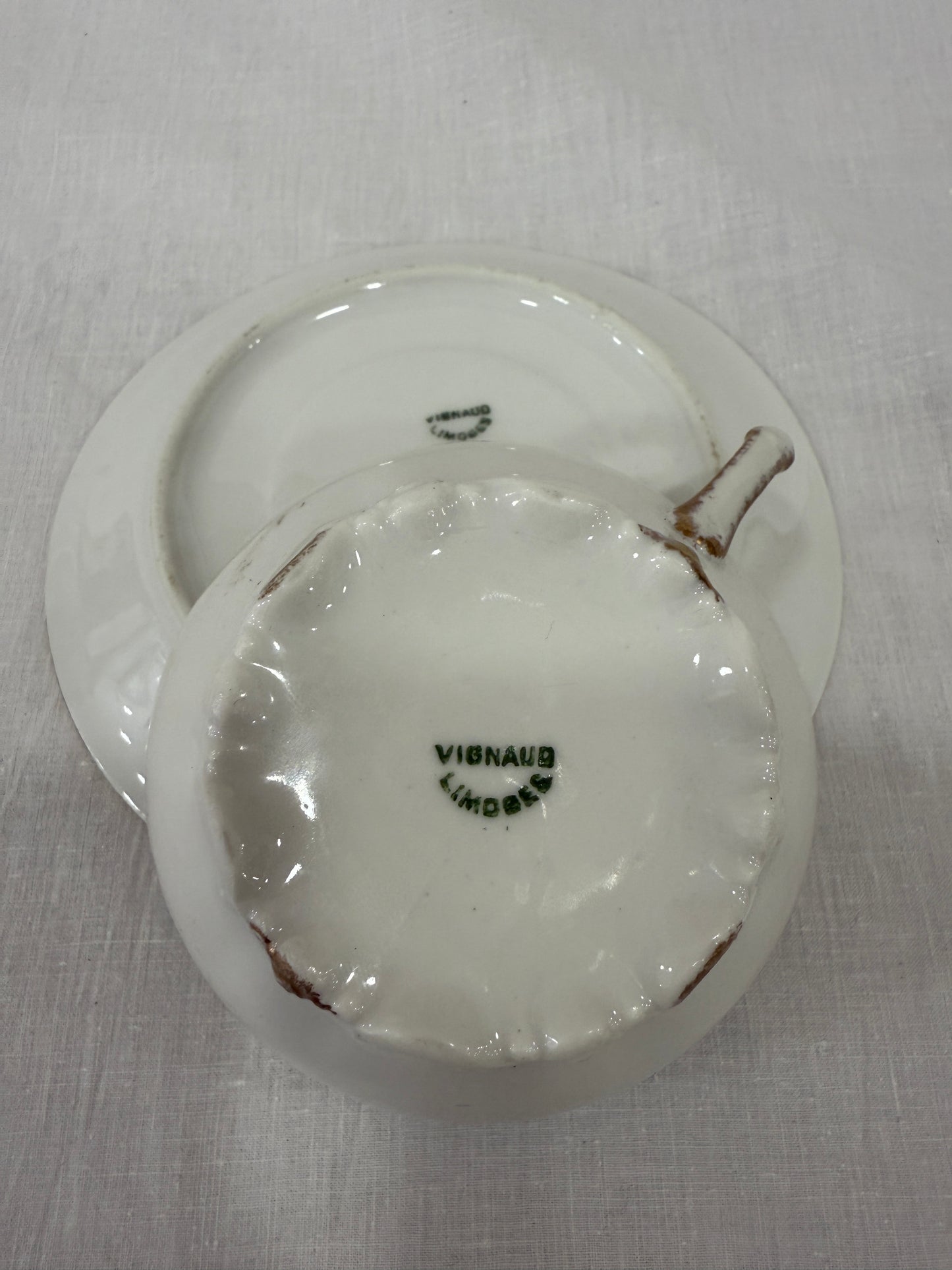 Taza con plato de porcelana Vignaud Limoges (X UD.)