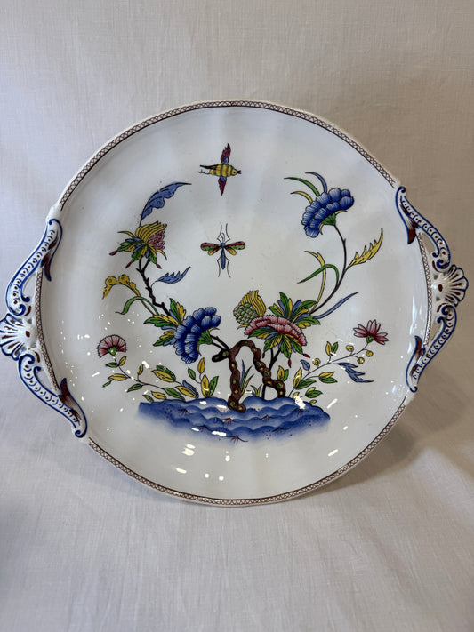 Compotier antiguo de loza francesa Sarreguemines, modelo Rouen