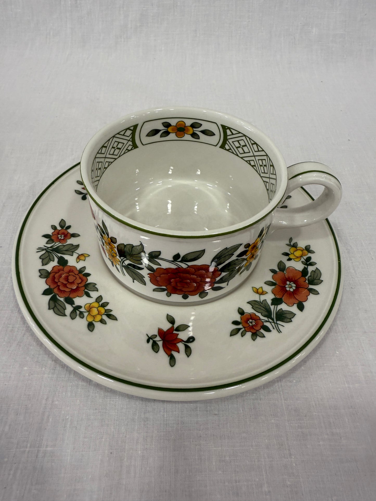 Taza té con plato Villeroy & Boch “Summerday” – Vajilla vintage alemana (X UD.)