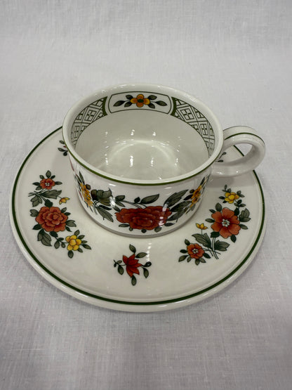 Taza té con plato Villeroy & Boch “Summerday” – Vajilla vintage alemana (X UD.)