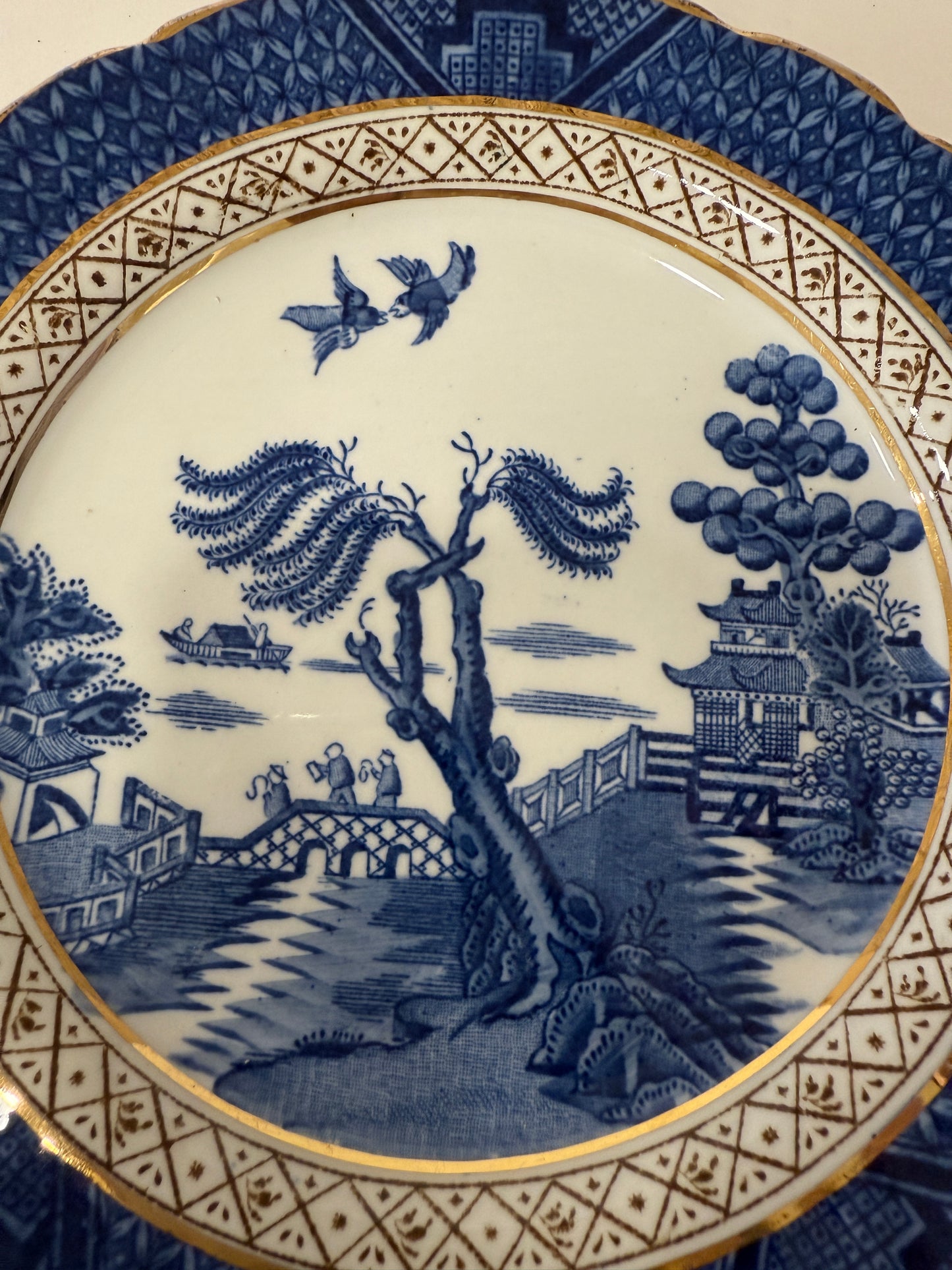 Trío de té antiguo Booths – Real Old Willow (c. 1925–1935)