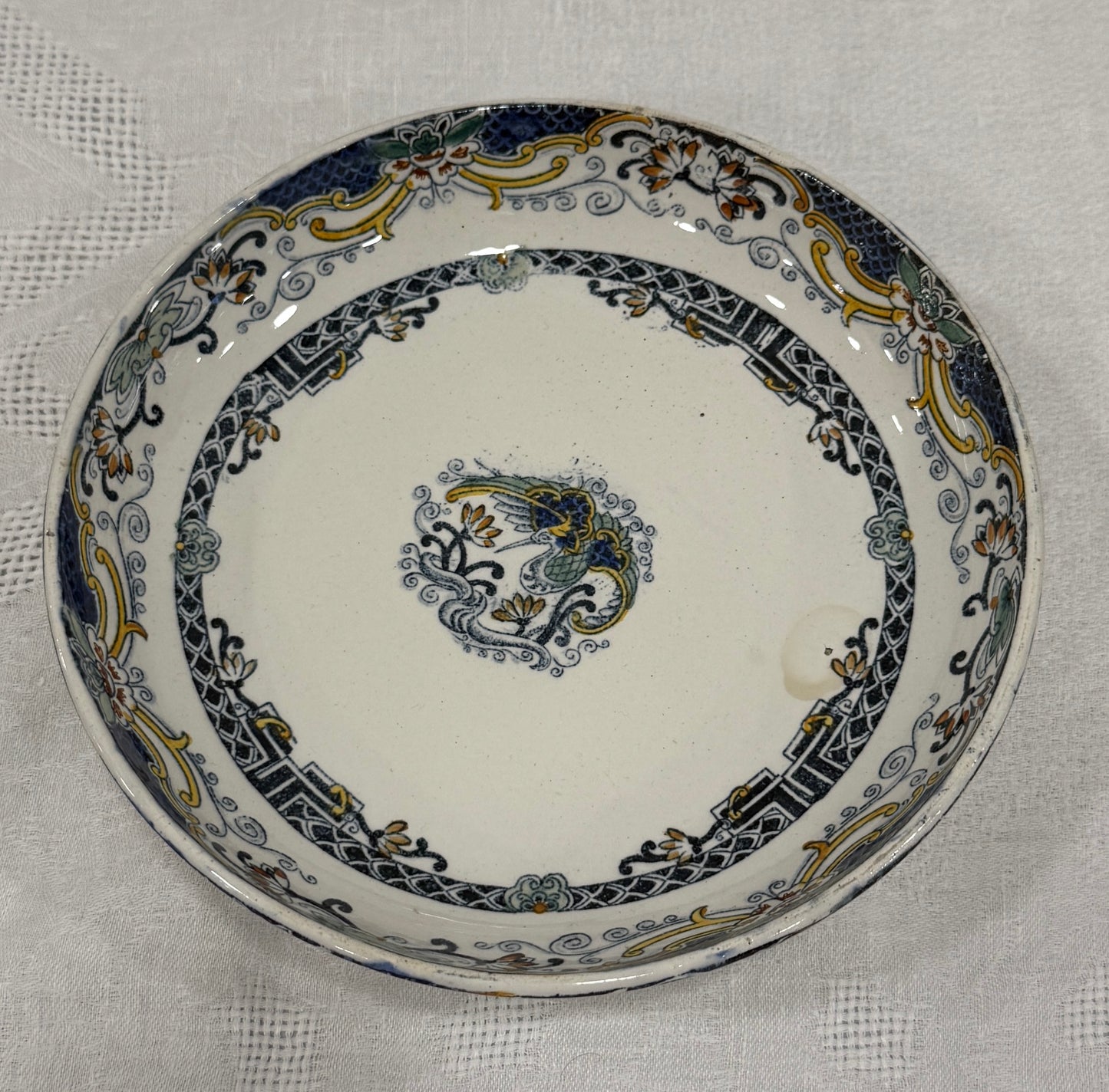 Compotiers bajos hondos Longwy Chinois (ca. 1880–1920)