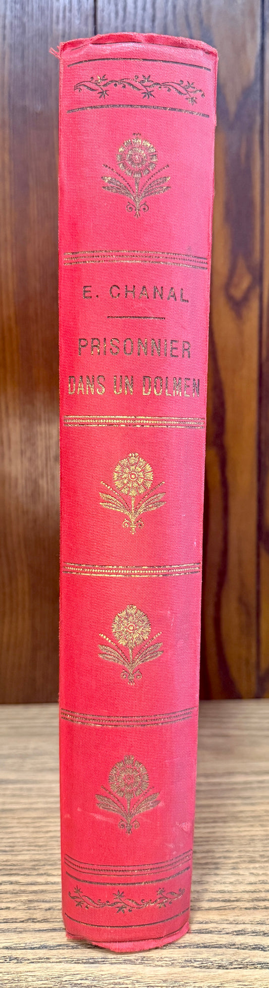 Libro antiguo francés Chanal Prisonnier dans un dolmen rojo