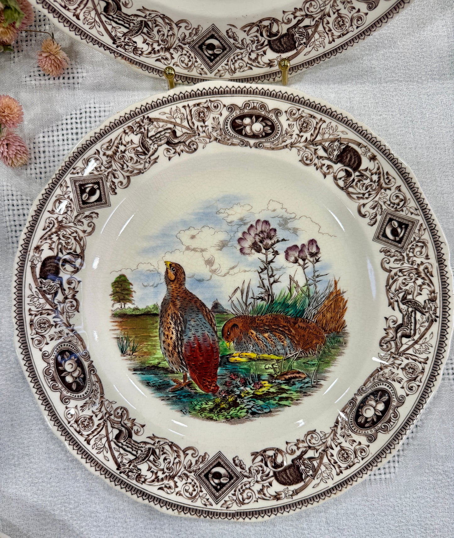 Vajilla inglesa Mason’s modelo Game Birds en ironstone.