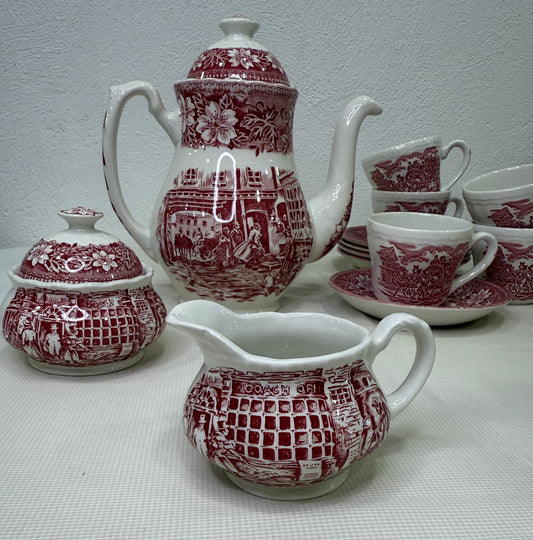 Juego de desayuno inglés Coaching Taverns – Royal Tudor Ware, Staffordshire