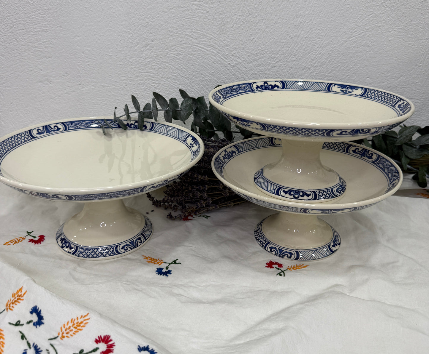 Compotier antiguo Lunéville Keller & Guérin, Francia c.1900