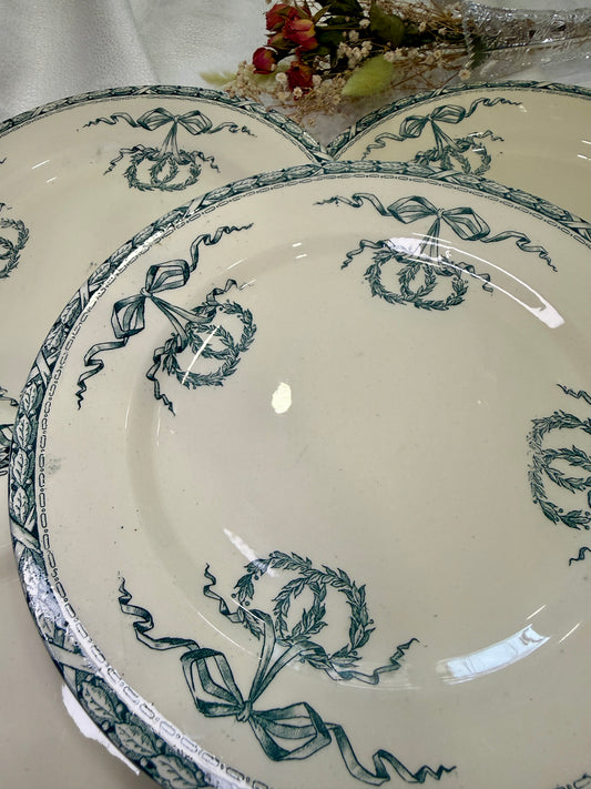 Vajilla francesa antigua Montholon Salins circa 1900 Platos, fuentes y ensaladeras