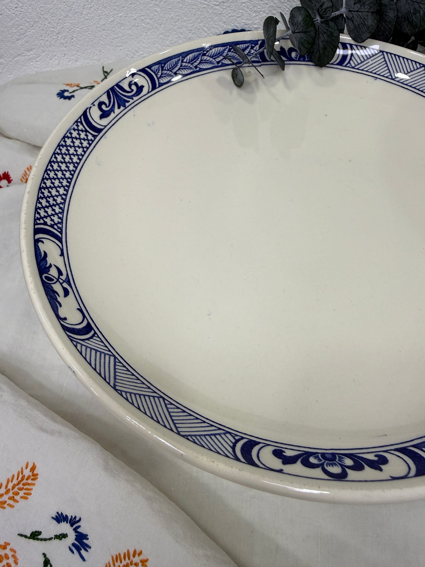 Compotier antiguo Lunéville Keller & Guérin, Francia c.1900