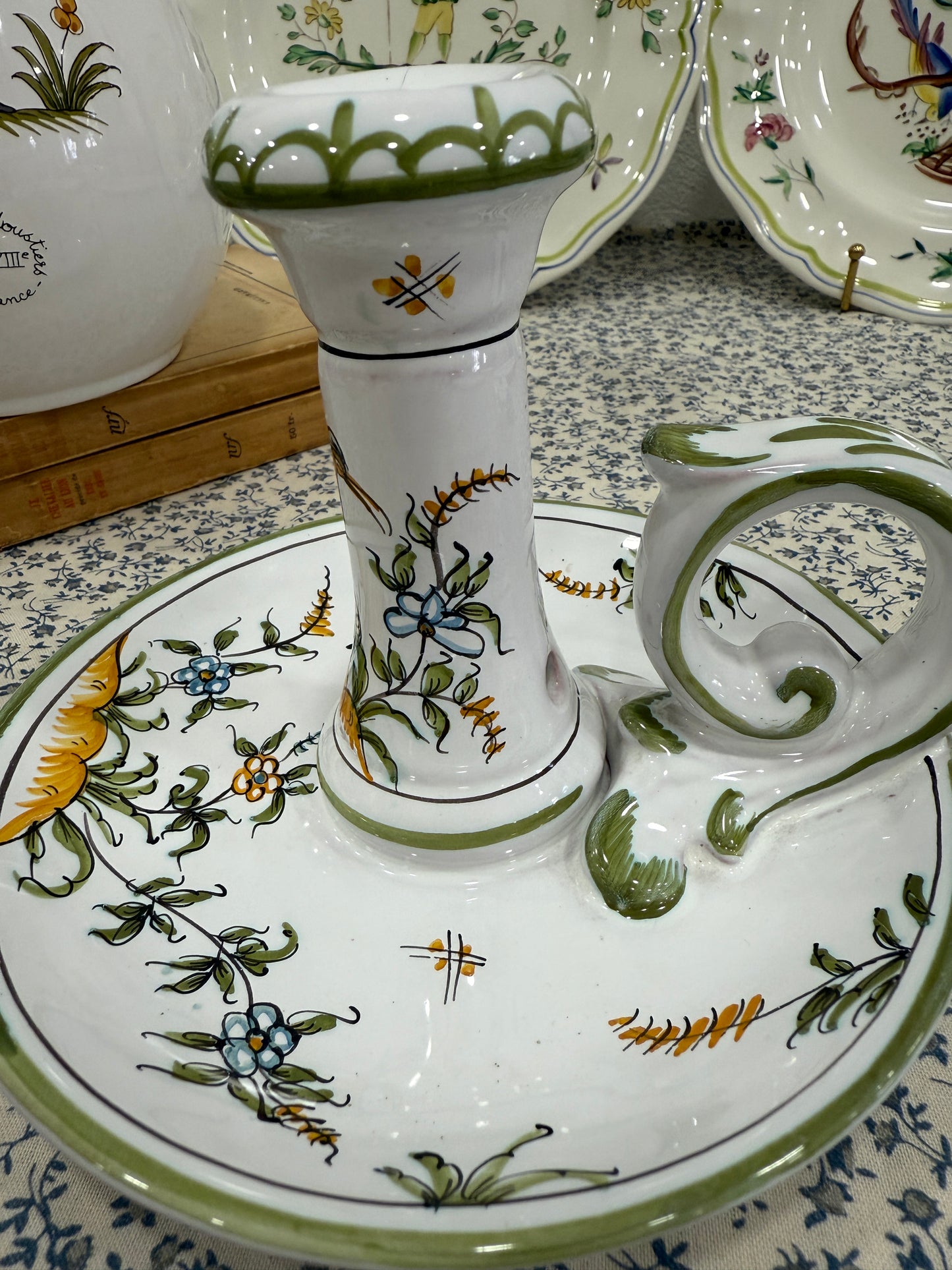 Palmatoria Moustiers Francia.  Pintada a mano