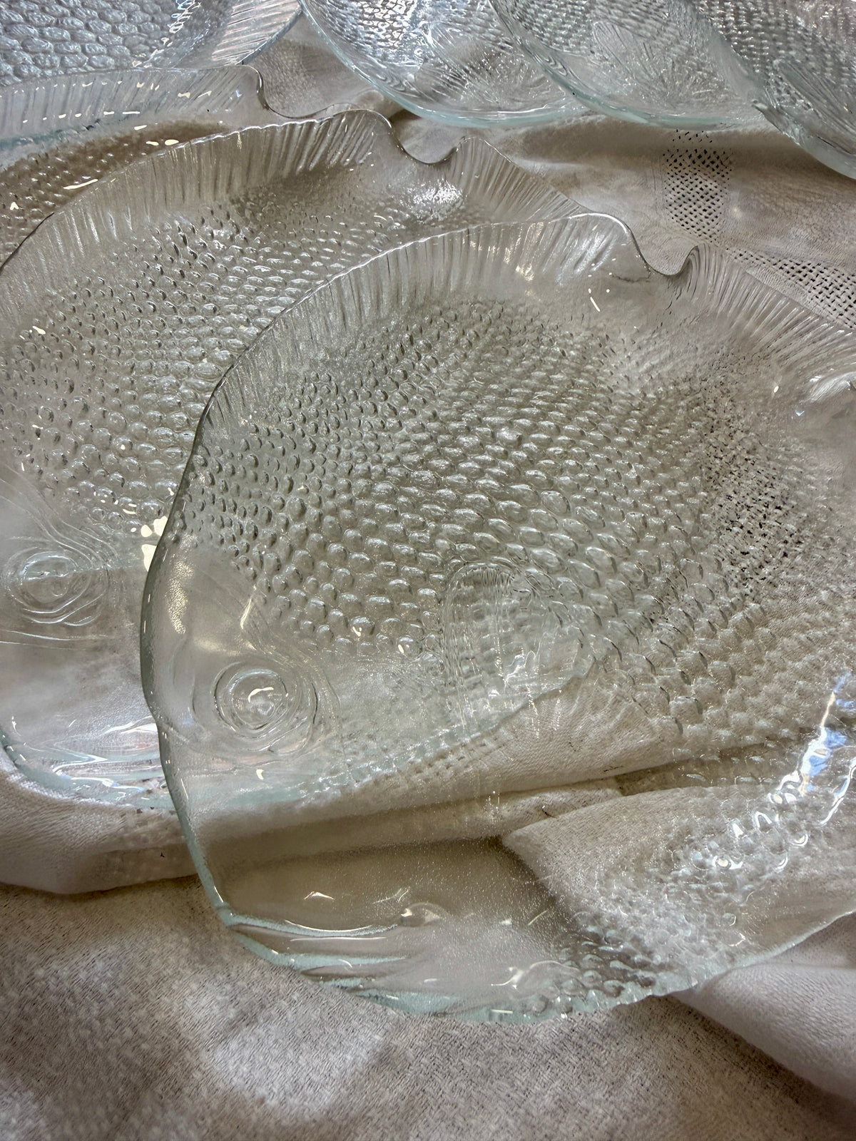 Servicio de pescado vintage en vidrio – 7 piezas