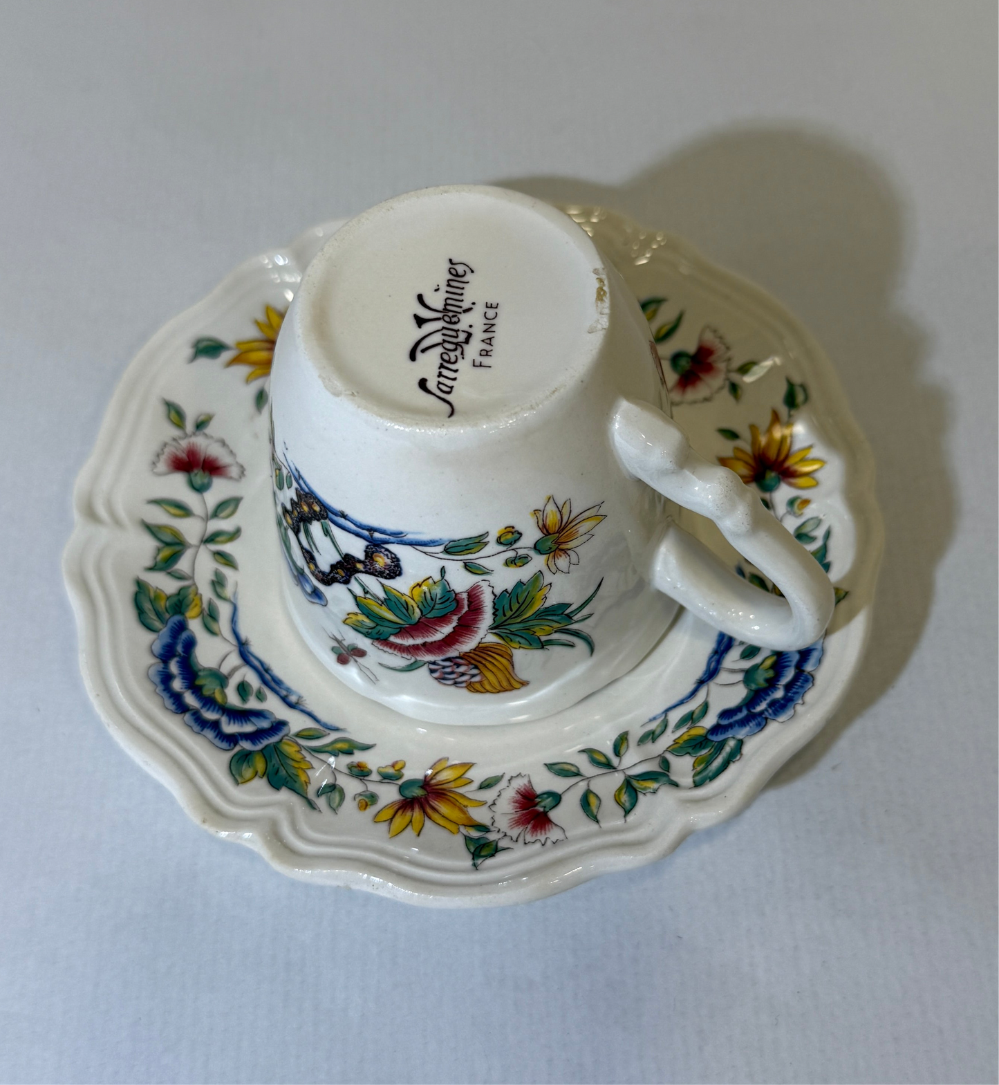 Taza de café con plato Sarreguemines Rouen (X UD.)