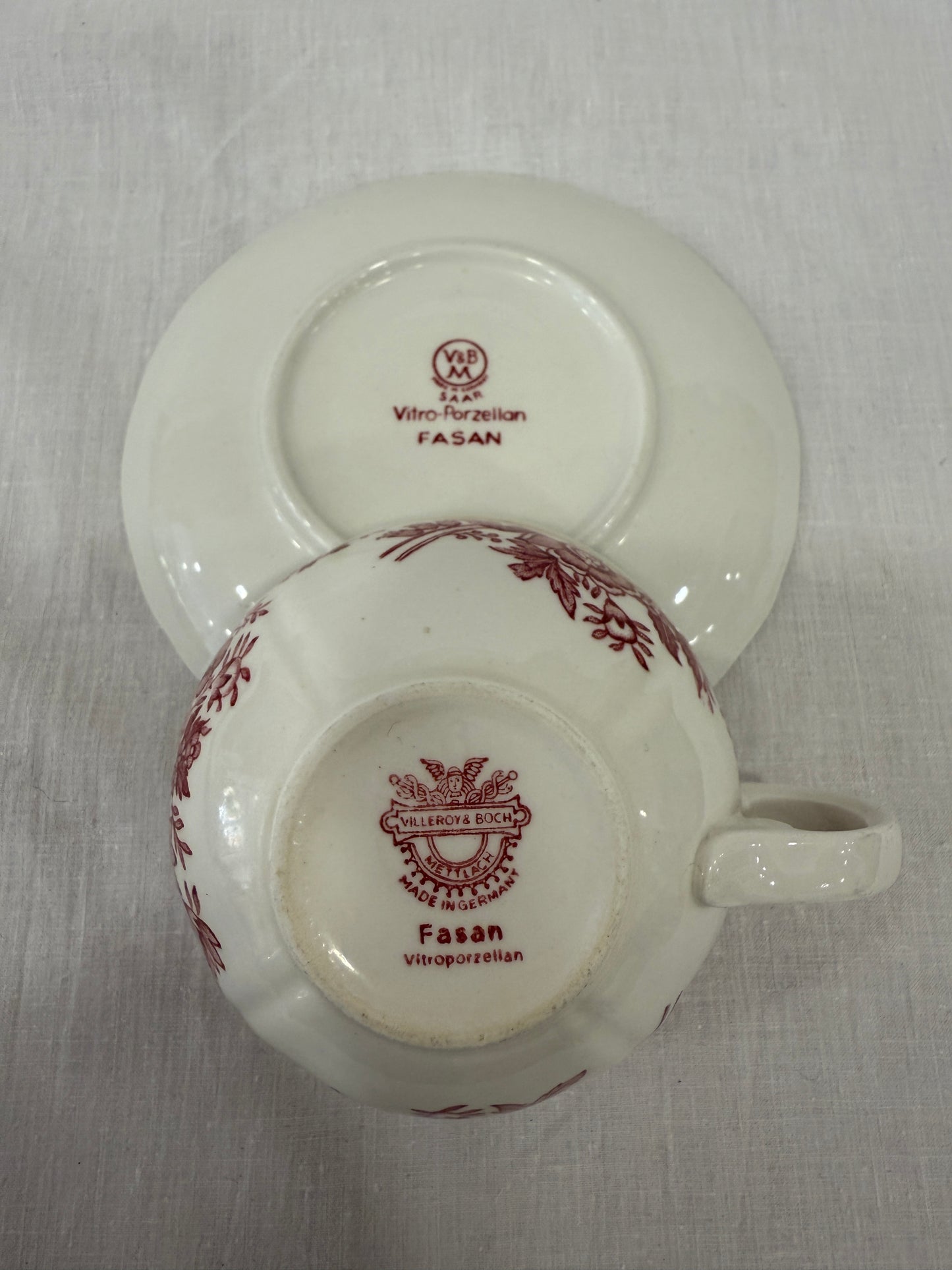 Taza con plato Villeroy & Boch “Fasan” (X UD.)