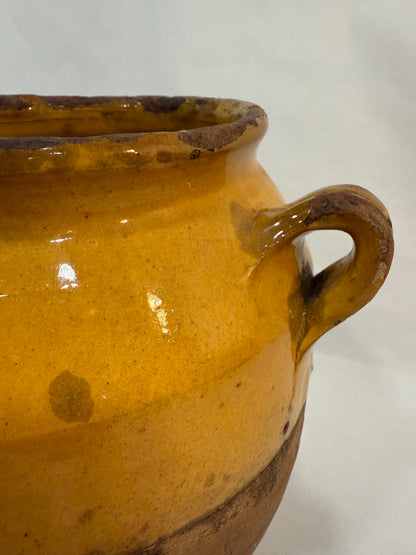 Antigua vasija de barro esmaltado siglo XIX