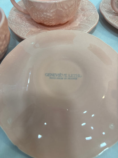 Taza vintage con plato Geneviève Lethu Francia (X UD.)