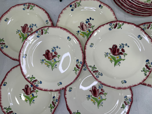 Vajilla Gien Lorraine Vintage Francia pintada a mano