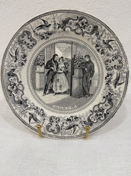 Platos Parlantes – Serie Scènes de la vie quotidienne (Hautin & Boulenger, Choisy-le-Roi, 1863–1878)