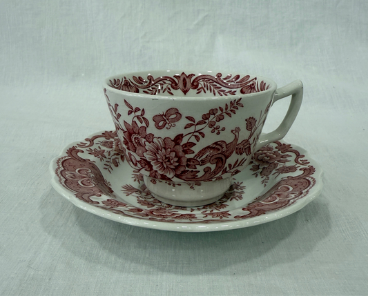 Taza con plato Ridgway “Windsor”  Inglaterra, años 50–70 (X UD)
