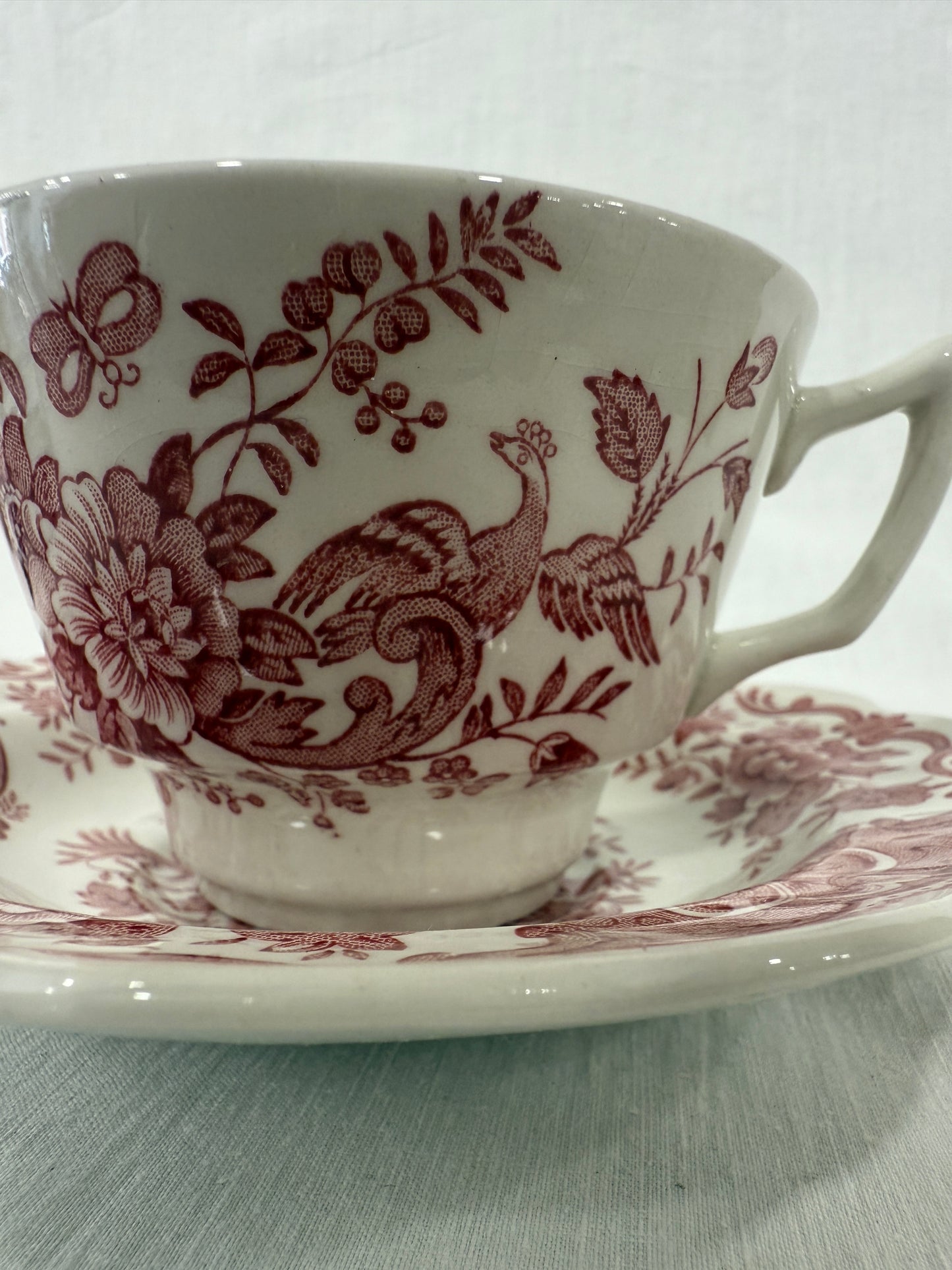 Taza con plato Ridgway “Windsor”  Inglaterra, años 50–70 (X UD)