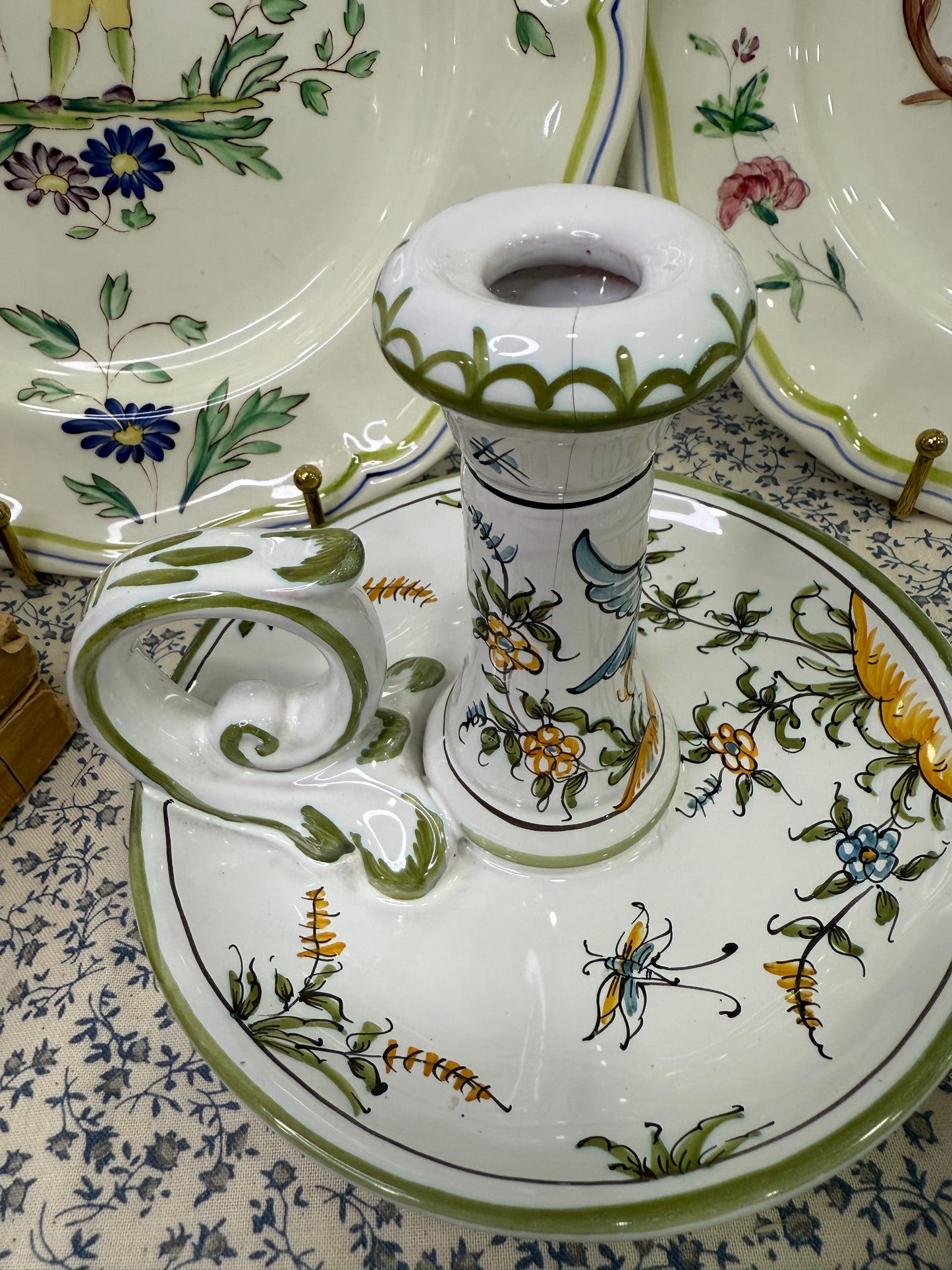 Palmatoria Moustiers Francia.  Pintada a mano