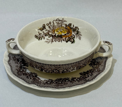 Taza de consomé con plato Mason’s, Ascot