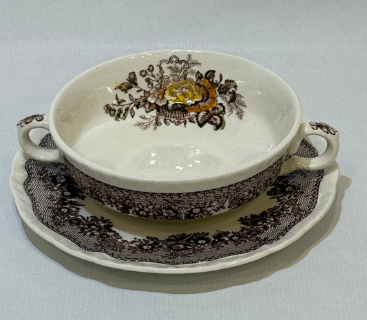 Taza de consomé con plato Mason’s, Ascot