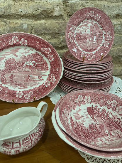 Vajilla inglesa Royal Tudor Ware Coaching Taverns para 6 personas