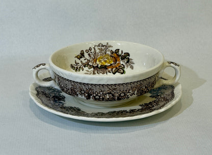 Taza de consomé con plato Mason’s, Ascot