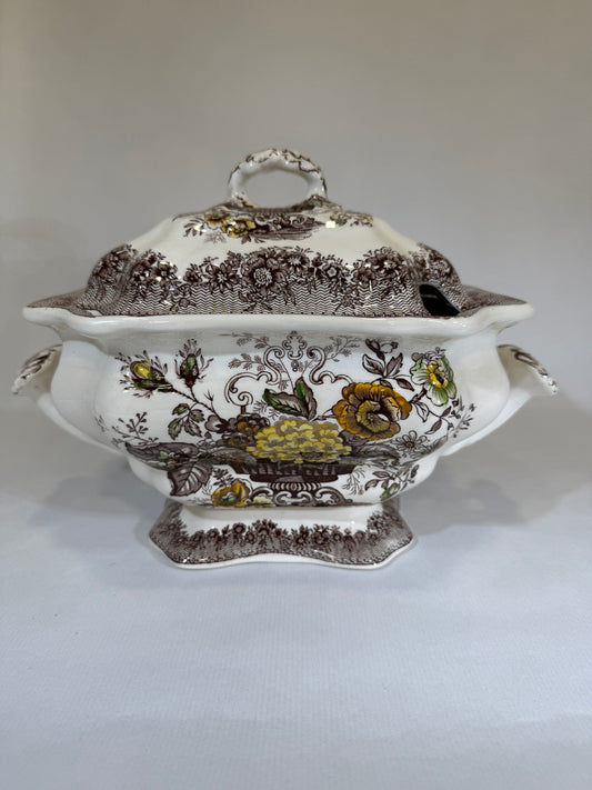 Sopera vintage Ascot, Mason’s Patent Ironstone (Inglaterra, c. 1940–1960)