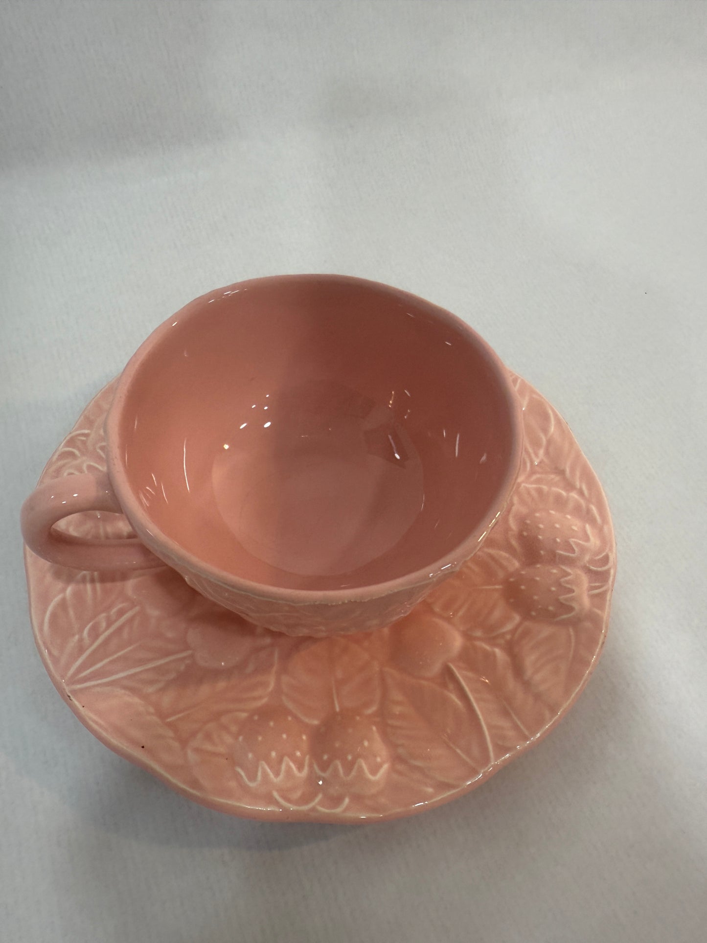 Taza vintage con plato Geneviève Lethu Francia (X UD.)