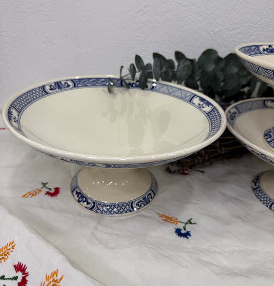 Compotier antiguo Lunéville Keller & Guérin, Francia c.1900