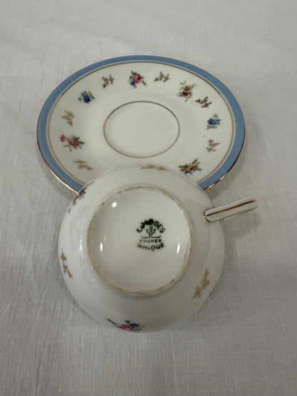Taza con plato Limoges “Unique” Francia
