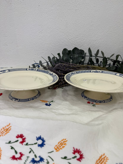 Pie de tarta antiguo Lunéville Keller & Guérin Yventot, Francia c.1900