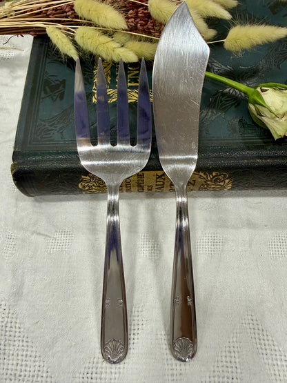 Cubiertos de servir pescado vintage · Inox · 2 piezas