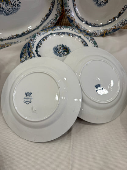 Lote de vajilla antigua Longwy Chinois (ca. 1880–1910)
