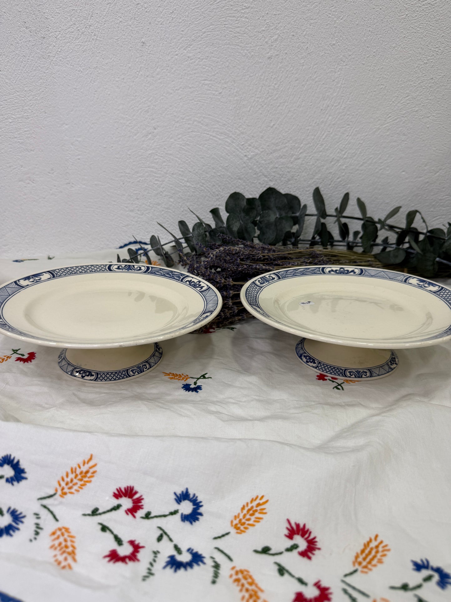 Pie de tarta antiguo Lunéville Keller & Guérin Yventot, Francia c.1900