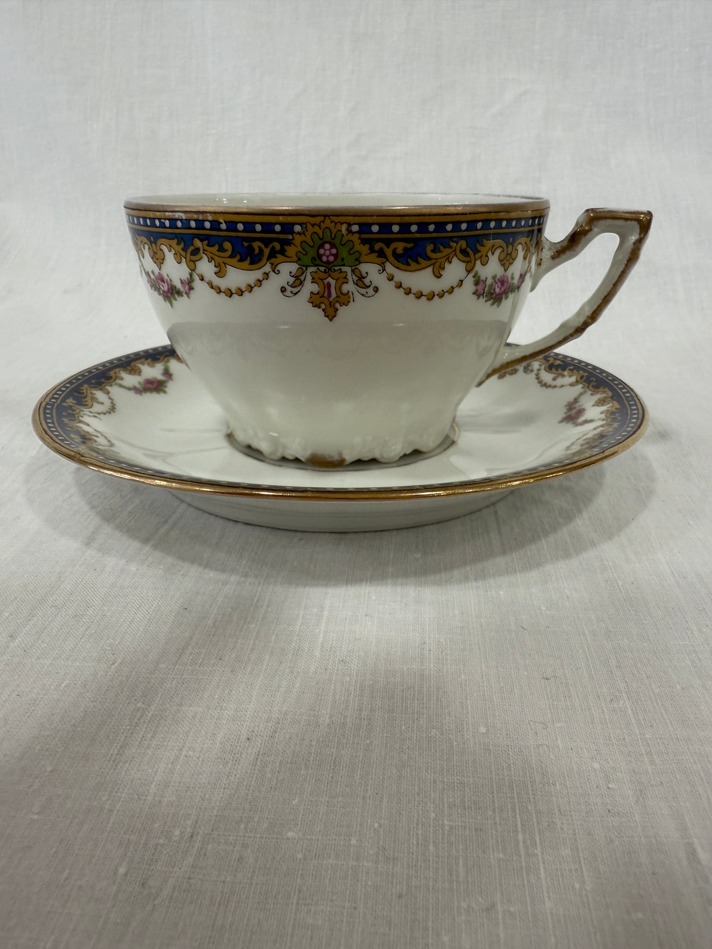 Taza con plato de porcelana Vignaud Limoges (X UD.)
