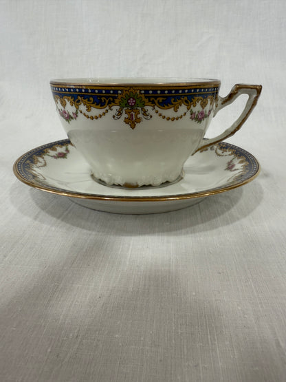 Taza con plato de porcelana Vignaud Limoges (X UD.)