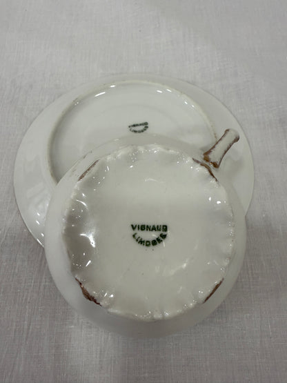 Taza con plato de porcelana Vignaud Limoges (X UD.)