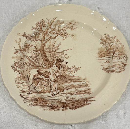Fuente redonda Longchamp – Modelo Veneur en sepia (terre de fer), ca. 1880–1900