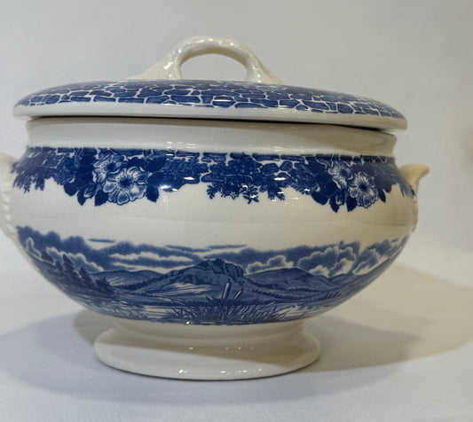 Sopera inglesa azul Tableware Ltd., Staffordshire (Ironstone)