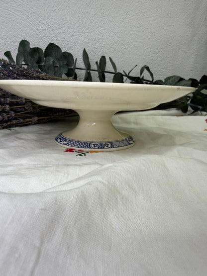 Pie de tarta antiguo Lunéville Keller & Guérin Yventot, Francia c.1900