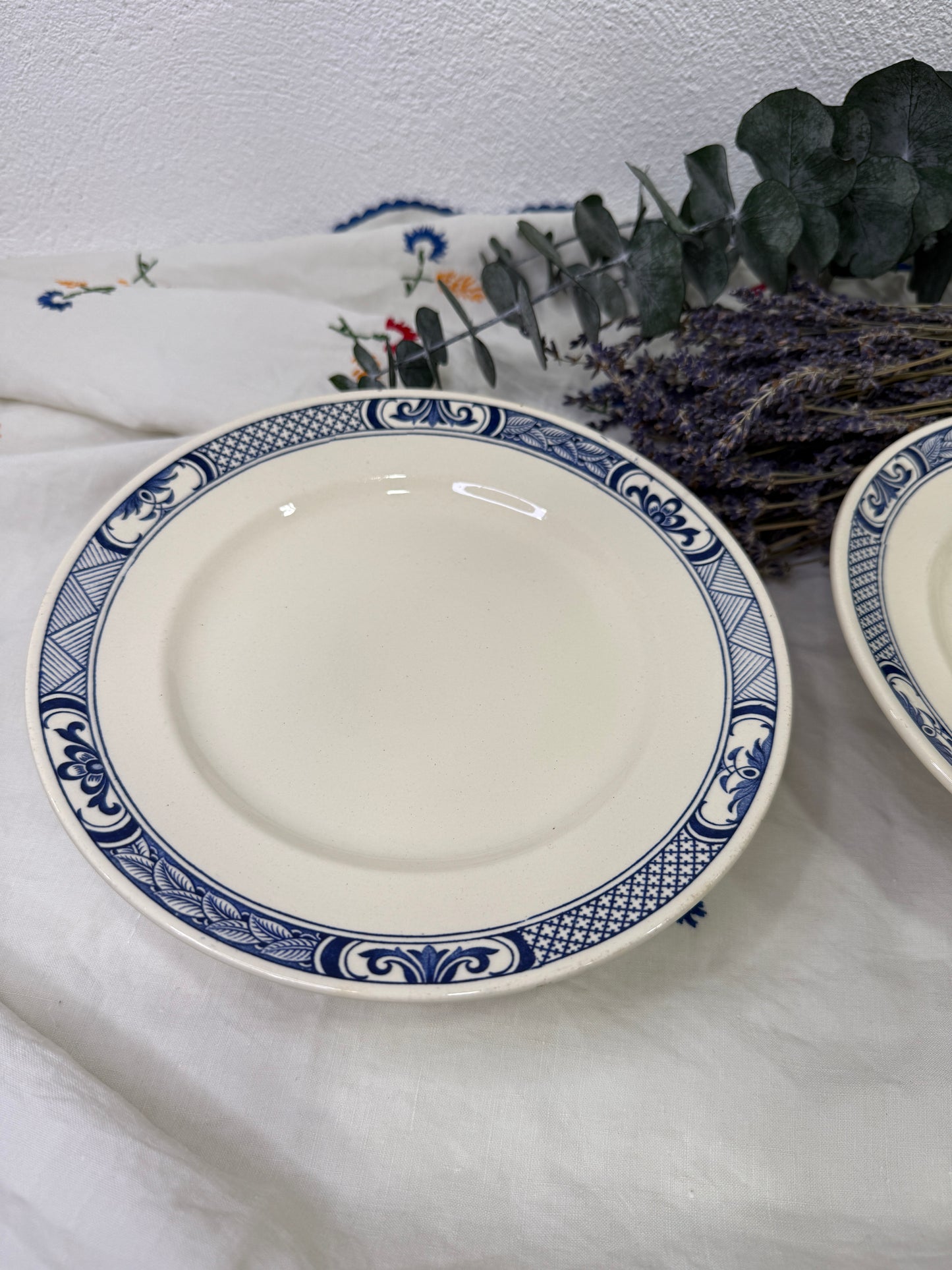 Pie de tarta antiguo Lunéville Keller & Guérin Yventot, Francia c.1900