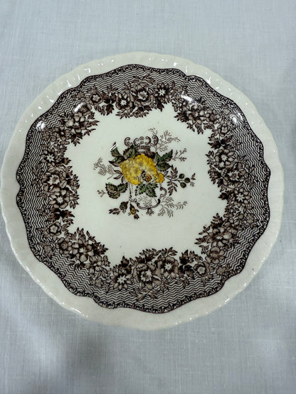 Taza con plato Mason’s modelo Ascot en marrón (X UD.)