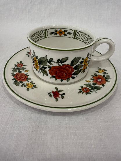Taza té con plato Villeroy & Boch “Summerday” – Vajilla vintage alemana (X UD.)